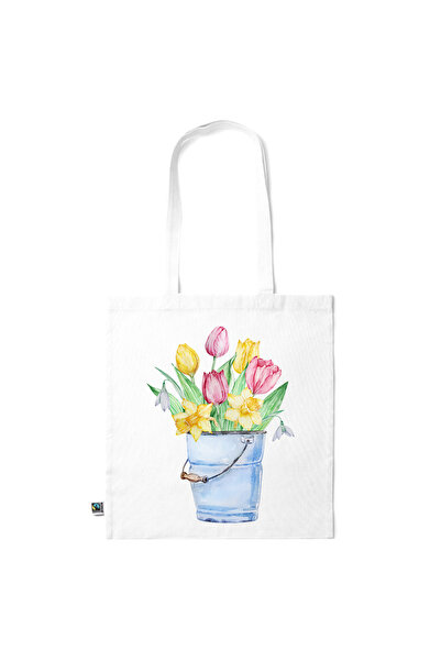 Intelli ® Eco-friendly Cotton shopping bag with long handles, Flowers Collect...