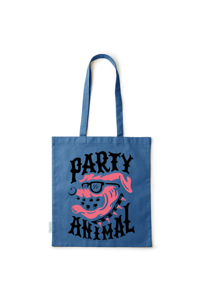 Intelli ®   Οικολογική βαμβακερή τσάντα αγορών με μακριά χερούλια, Party Anim...