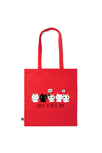 Intelli ®   Οικολογική βαμβακερή τσάντα αγορών με μακριά χερούλια, Να έχετε μ...