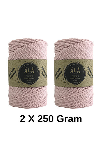 aladepo قطعتان من خيط مكراميه قطني 2 مم، خيط مكراميه للحقائب 250 جرام، 2 × 25...