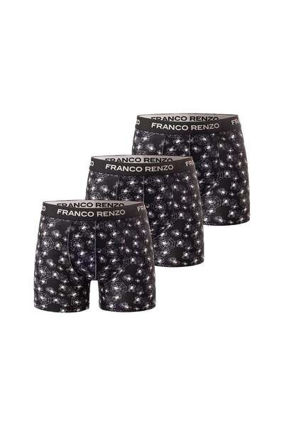 FRANCO RENZO Σετ 3 ανδρικών μποξεράκια από βαμβάκι και λύκρα με στάμπα
