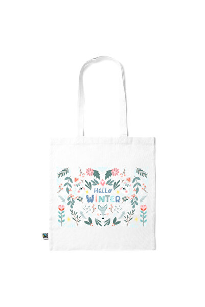 Intelli ® Sacosa bumbac -friendly pentru cumparaturi cu manere lungi, Hello W...