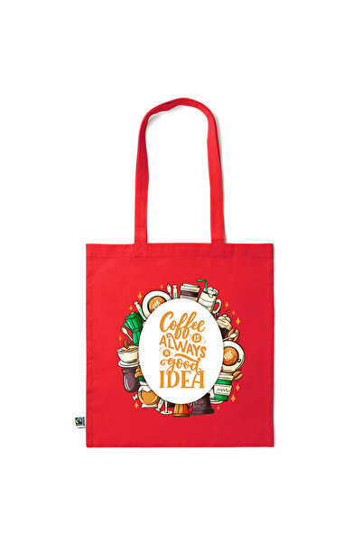 Intelli ®   Οικολογική βαμβακερή τσάντα αγορών με μακριά χερούλια, Το καφέ εί...