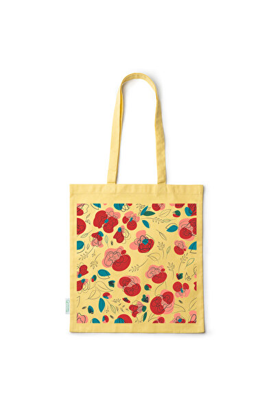 Intelli ® Sacosa bumbac -friendly pentru cumparaturi cu manere lungi, Flowers...