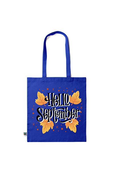 Intelli ®   Οικολογική βαμβακερή τσάντα αγορών με μακριές λαβές, Γεια σου Σεπ...