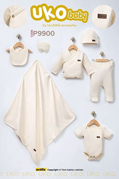 Uko Baby Çift katlı battaniyeli 7 parça premium hastane çıkışı
