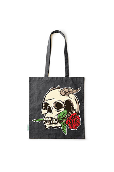 Intelli ®   Οικολογική βαμβακερή τσάντα αγορών με μακριά χερούλια, Σχέδιο Κρα...