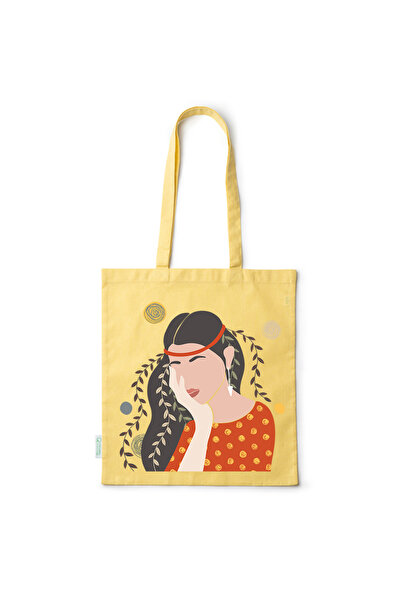Intelli ® Eco-friendly Cotton shopping bag with long handles, Floral Girl, 38...