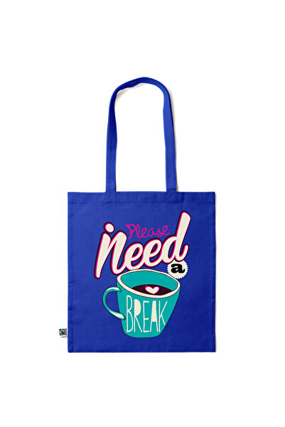 Intelli ®   Οικολογική βαμβακερή τσάντα αγορών με μακριά χερούλια, Καφέ Σπάσι...