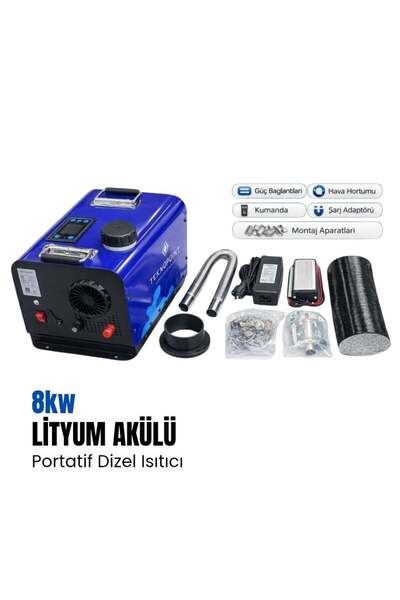 tecnopoint 8kw Taşınabilir Lityum Akülü Webasto Tipi Dizel Isıtıcı