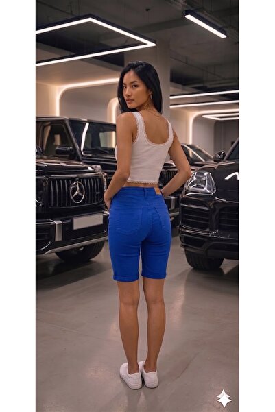 REDZARRAM Μίνι σορτς με κάθετη ραφή, λεπτή λεπτομέρεια ραφής, στενή εφαρμογή,...