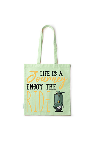 Intelli ® Sacosa bumbac -friendly pentru cumparaturi cu manere lungi, Life is...