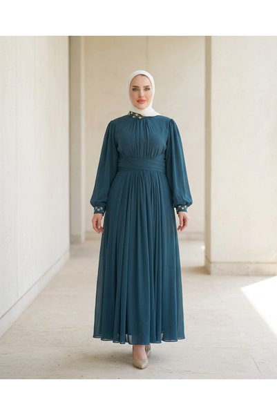 Verona-Gulf Embroidered chiffon dress