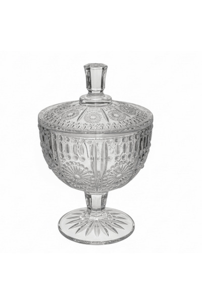 AKDC Yesink Clear Glass Sugar Pot with Lid 10 x 9 cm