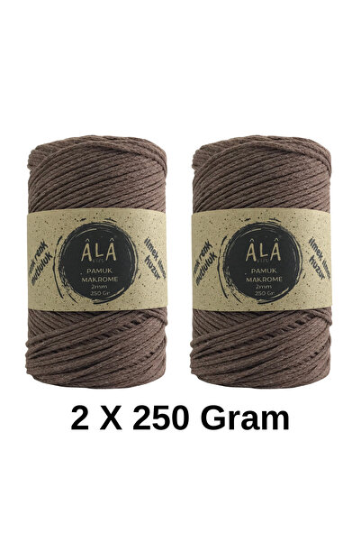 aladepo 2 Adet Koton Pamuk Makrome İpi 2mm Zincir Makrome Çanta İpi 250 Gram ...