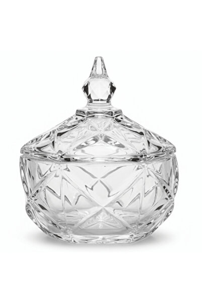 DIAMOND Premium Glass Sugar Bowl with Lid 12 x 12 cm