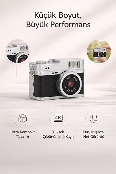 FaroxTech Ultra HD Mini Retro Kamera - Gece Görüşlü ve Ultra Kompakt Kamera