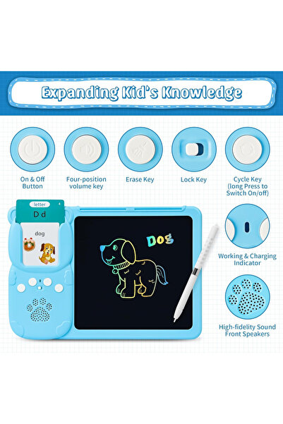 Generic Talking Flash Cards LCD Writing Tablet for 2-8 Years Toddlers,Recharg...