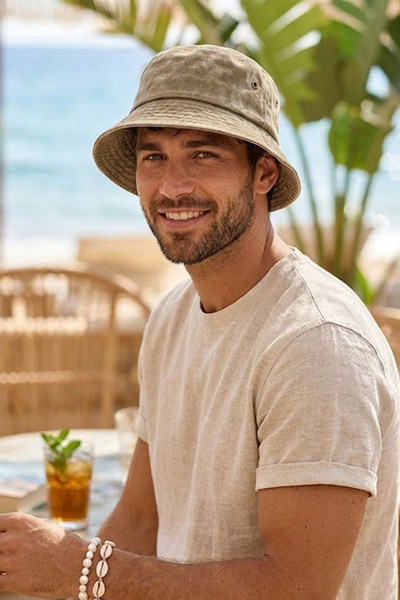 Ritagarcia Unisex Vintage Καπέλο από καμβά - Ρετρό Καπέλο Ψαρά με ξεβαμμένο v...