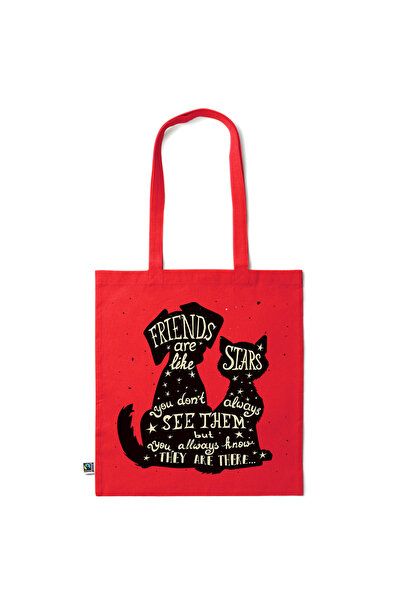 Intelli ® Eco-friendly Cotton shopping bag with long handles, Friends Are Lik...