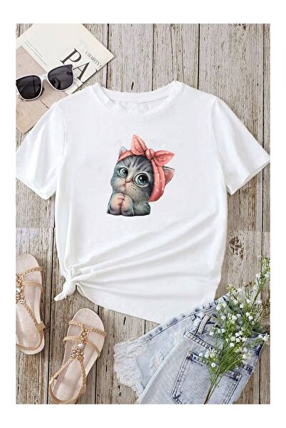 ZİYMO Cat Printed Oversize T-Shirt