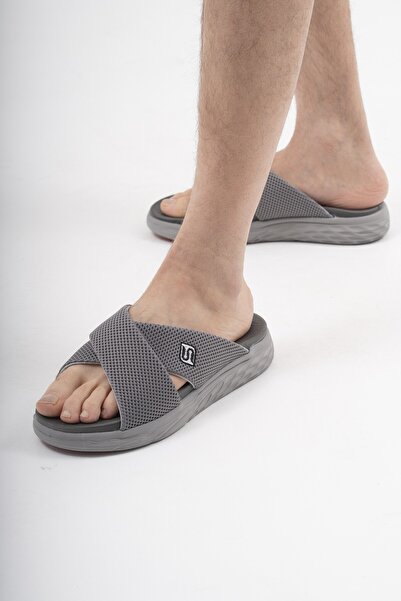 sandal spor Ανδρικές αθλητικές παντόφλες Cross Band SS001-0598 Smoked