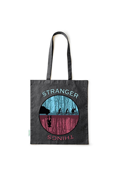Intelli ®   Οικολογική βαμβακερή τσάντα αγορών με μακριά χερούλια, Stranger T...