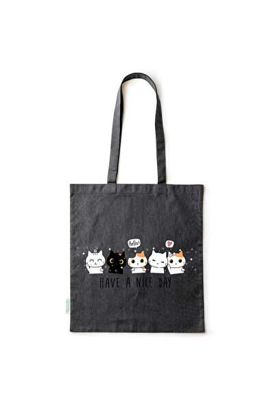 Intelli ®   Οικολογική βαμβακερή τσάντα αγορών με μακριά χερούλια, Να έχετε μ...