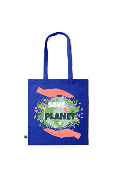 Intelli ®   Οικολογική βαμβακερή τσάντα αγορών με μακριά χερούλια, Σώστε τον ...