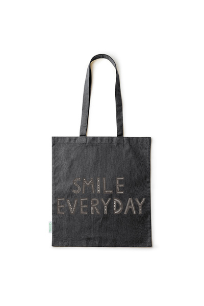Intelli ® Sacosa bumbac -friendly pentru cumparaturi cu manere lungi, Smile E...