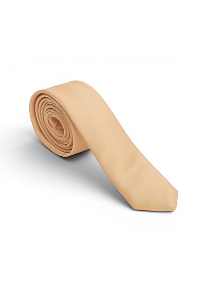 DWOY Men's Gold Satin Tie 4 cm Classic Plain