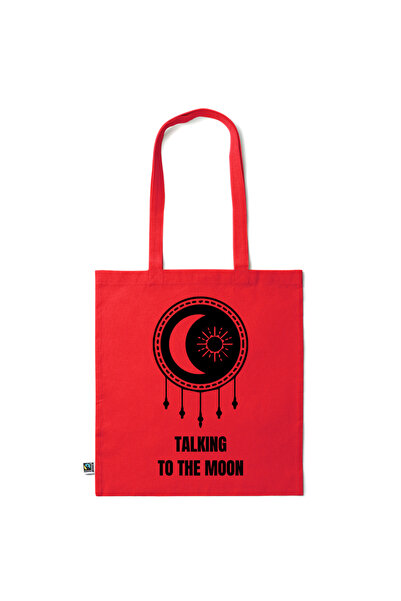 Intelli ®   Οικολογική βαμβακερή τσάντα αγορών με μακριές λαβές, Συνομιλώντας...