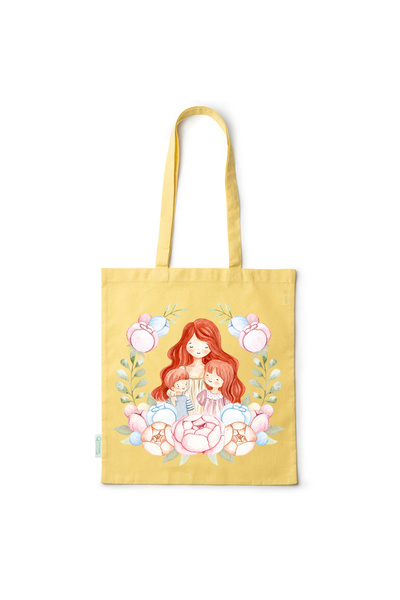 Intelli ® Eco-friendly Cotton shopping bag with long handles, Motherhood, 38×...