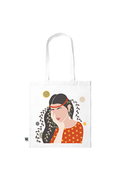 Intelli ® Eco-friendly Cotton shopping bag with long handles, Floral Girl, 38...