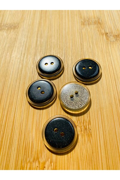 Lorin hobi Shiny Self-Looped Button 24 mm 5 Pcs Black