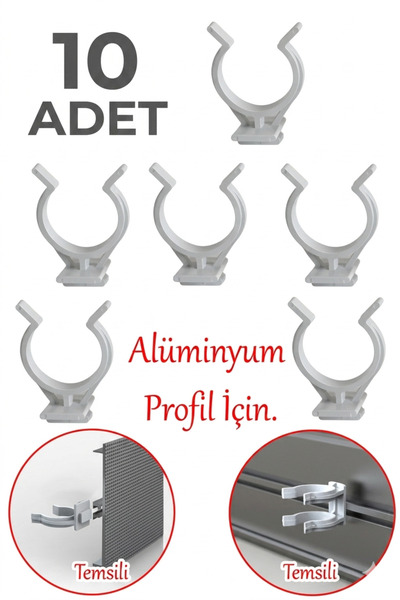 BAŞKAN YAPI HIRDAVAT Alüminyum Baza Klipsi Mutfak Dolap Tezgah Alt Kısım Kapa...