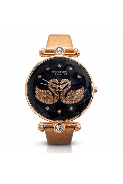 Francesca di Geneva Ladies watch, swan model, Brown,