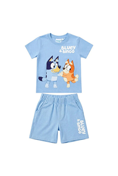 bluey Compleu copii, 2 piese, mânecă scurtă, 100% bumbac, albastru,