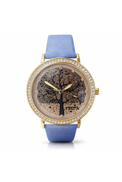 Francesca di Geneva Ladies' watch, blue, tree pattern