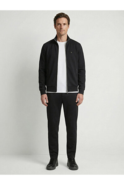 Xint Erkek Siyah Pamuk Dokulu Regular Fit Sweatmont