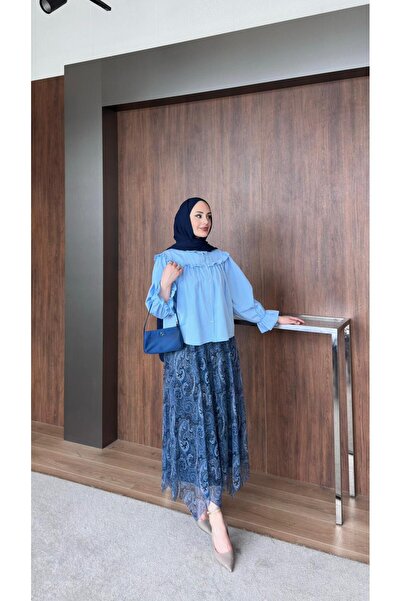 salisburys Γυναικείο πουκάμισο Molly Nelly με βολάν στο γιακά και στις μανίκια