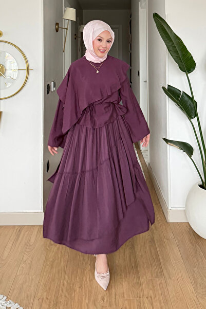 Tesettür Diyarı Vola Tansel Υφασμάτινη Μπλούζα με Ζώνη - Φούστα - Σετ Τεσσέτο...