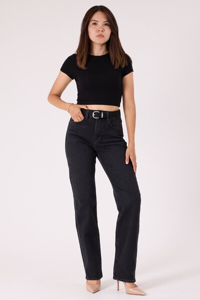 cracpot Kadın Random Black Yıkama Straight Fit Jean Pantolon – Yüksek Bel Com...