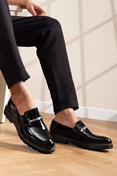 maximoda Κλασικά ανδρικά δερμάτινα μαύρα παπούτσια για γαμπρούς, κοστούμια, β...