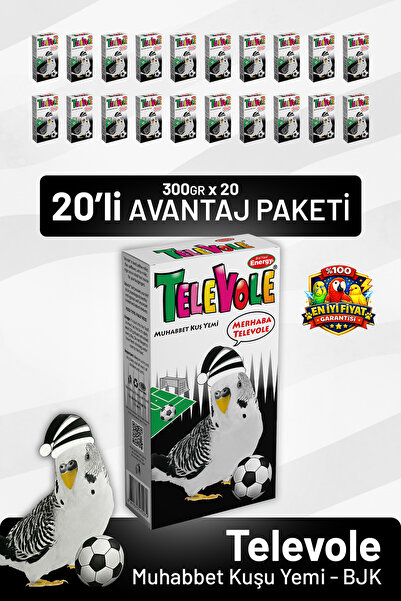 bird food energy Televole Muhabbet Kuşu Yemi/BJK 300 g - 20 Adet