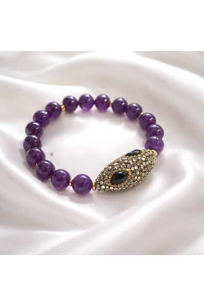 İthal Zircon Plated Natural Stone Bracelet