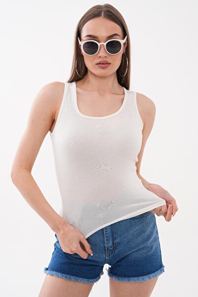 ŞİMAL Γυναικείο αμάνικο εσώρουχο με τετράγωνο λαιμόκοψη 260226 -