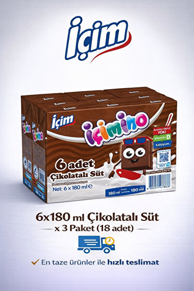 İçim Çikolatalı Süt 180 ml x 18 adet