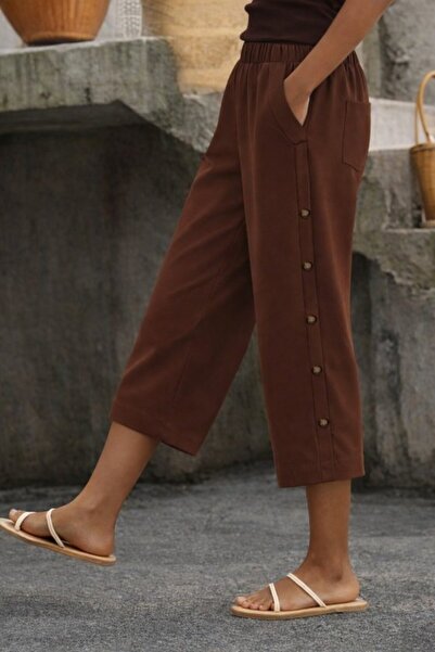 DRESSIFY WOMEN’S FASHION Γυναικείο παντελόνι μίντι με ψηλή μέση, ελαστικό και...