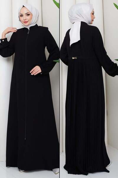 hafsamina Φεράσε με πλισέ πλάτη σε μαύρο χρώμα HM2906